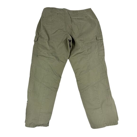 Jones New York Signature Woman Olive Green Stretch Cargo Pants Zip Ankle 14W - Picture 5 of 6